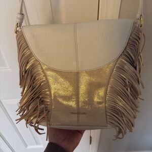 Vera Bradley Gold Fringe Crossbody Bag